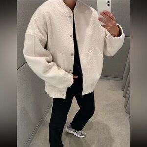 Zara Oversized Pocket Cream Jacket